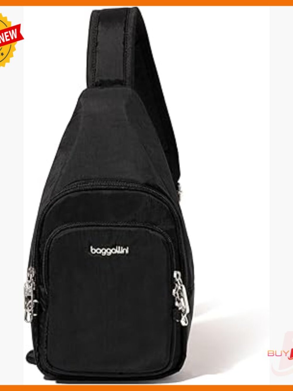 Anti-Theft Crossbody Sling Bag With Rfid Protection, Locking Zippers
